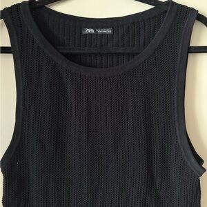 Zara Black Ribbed Tank Top